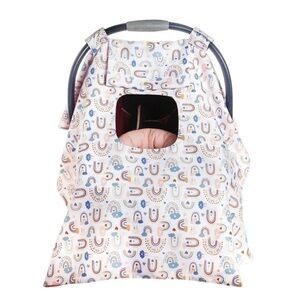 Monbebe Infant Girls Pink Rainbows Car Seat Cover/Canopy w/Window - VGUC!